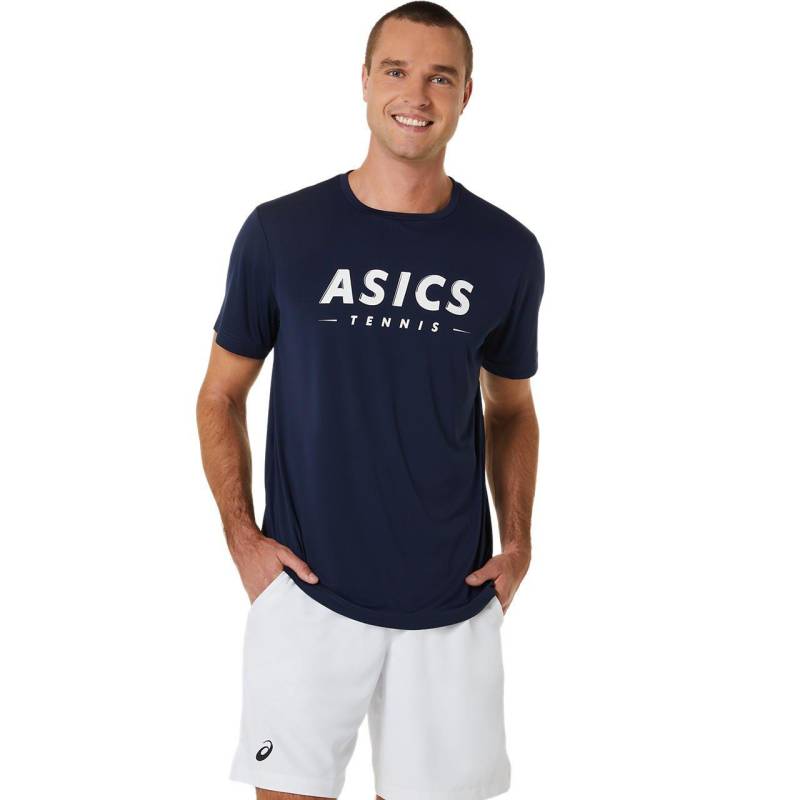 Asics - Men Court GPX T-Shirt Dunkelblau, für Herren, Blau, Größe S von Asics