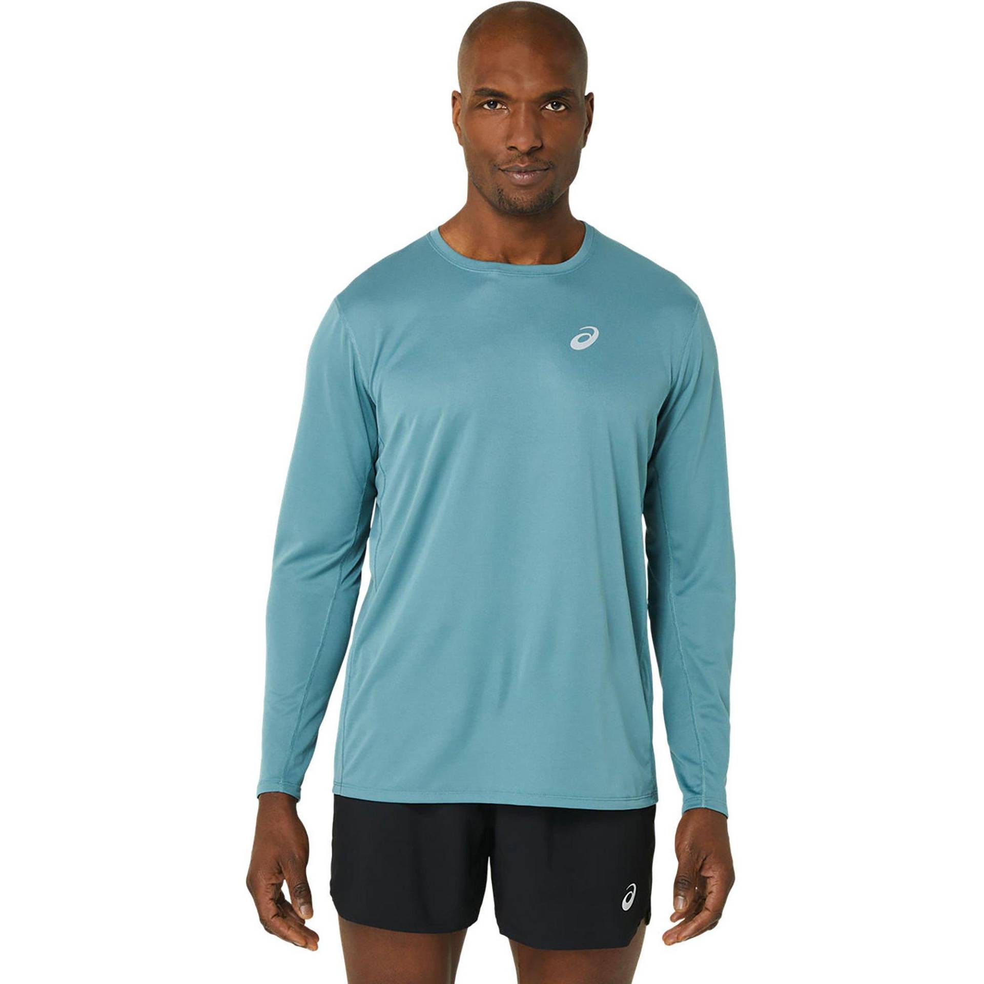 T-shirt, Rundhals, Langarm Herren Blau L von asics