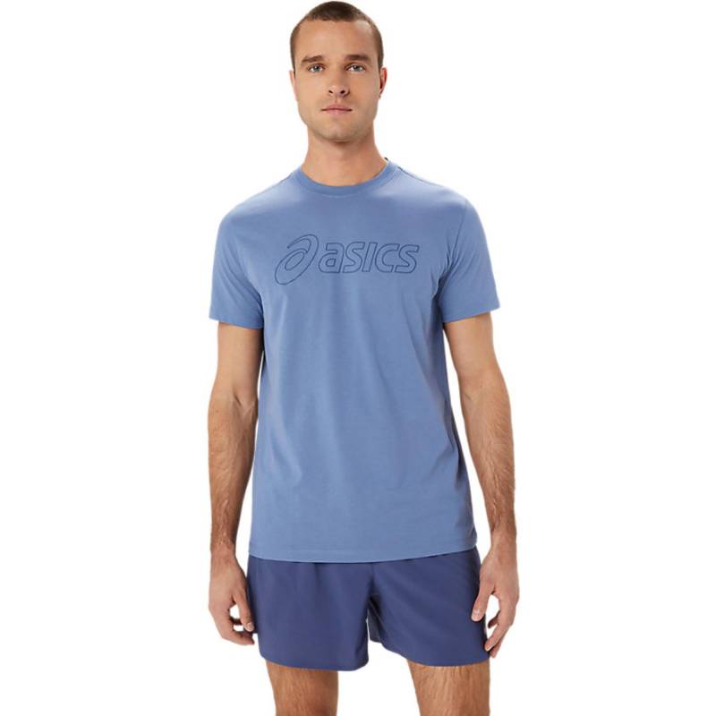 T-shirt, Rundhals, Kurzarm Herren Blau Denim L von asics