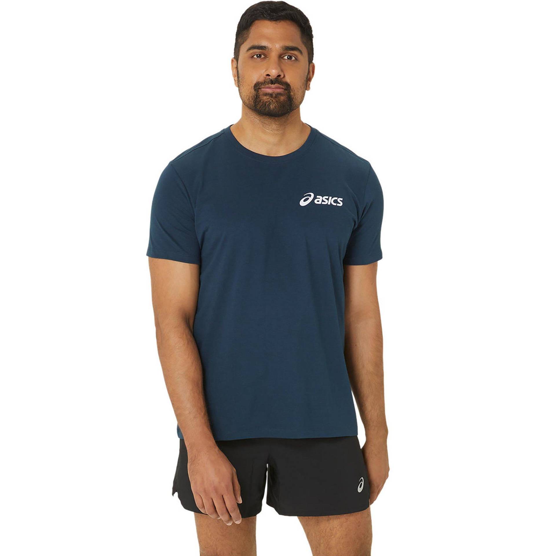 T-shirt, Rundhals, Kurzarm Herren Dunkelblau M von asics