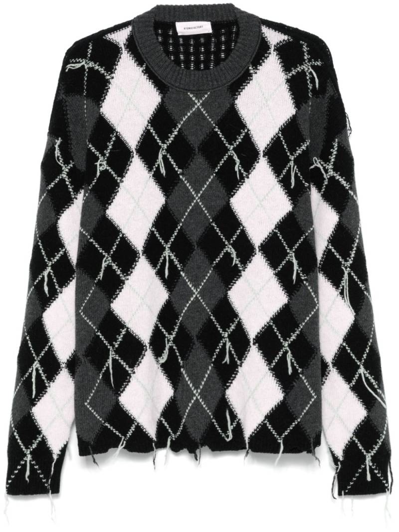 atomo factory argyle-pattern sweater - Black von atomo factory