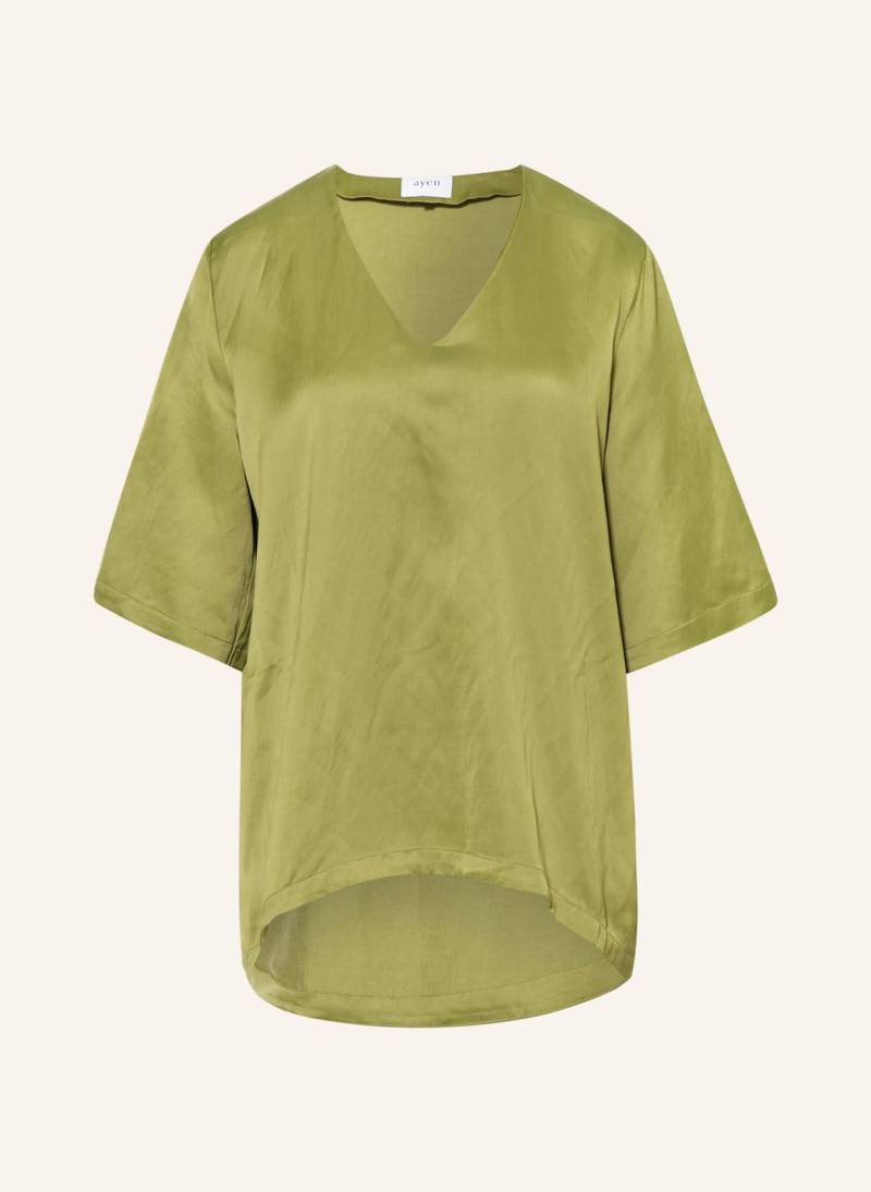 Ayen Blusenshirt Mit Leinen Und 3/4-Arm gruen von ayen