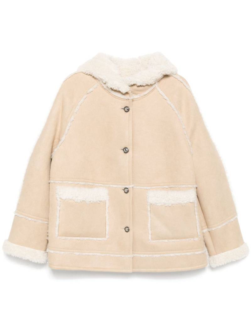 b+ab Panelled hooded jacket - Neutrals von b+ab