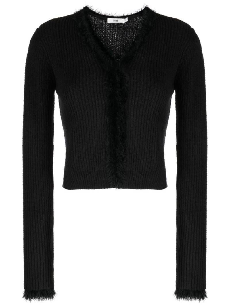 b+ab V-neck feather-detailing cardigan - Black von b+ab