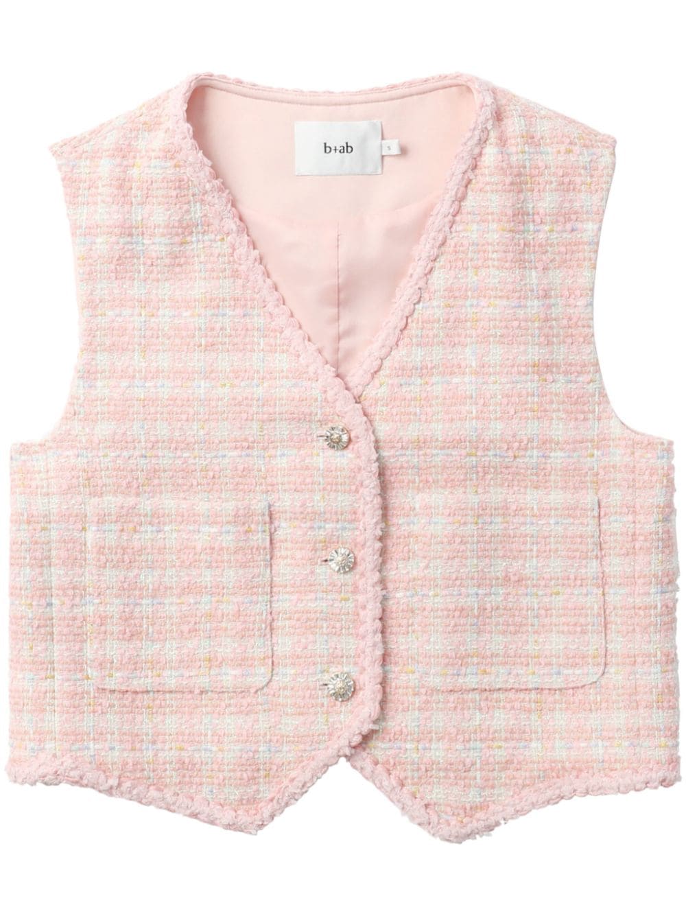 b+ab V-neck tweed waistcoat - Pink von b+ab