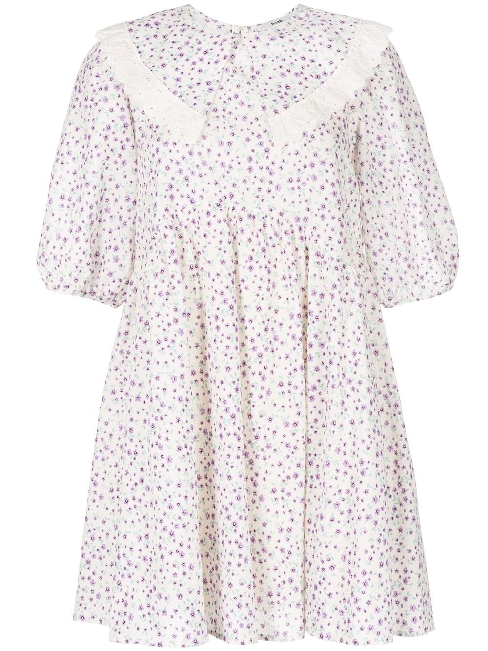 b+ab bib-collar floral-printed mini dress - Neutrals von b+ab