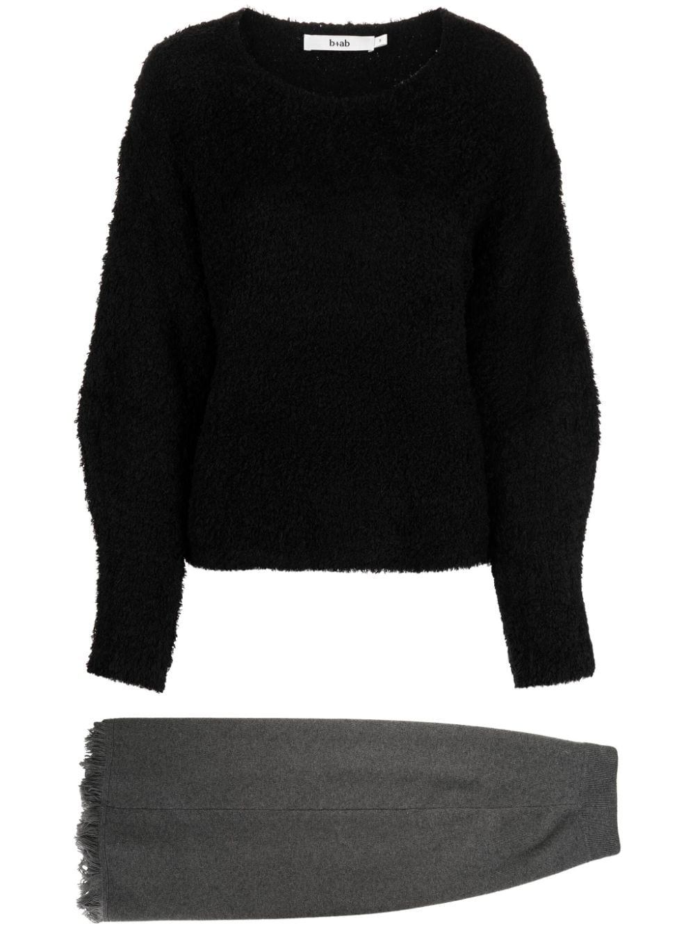 b+ab bouclé-construction knitted skirt set - Black von b+ab