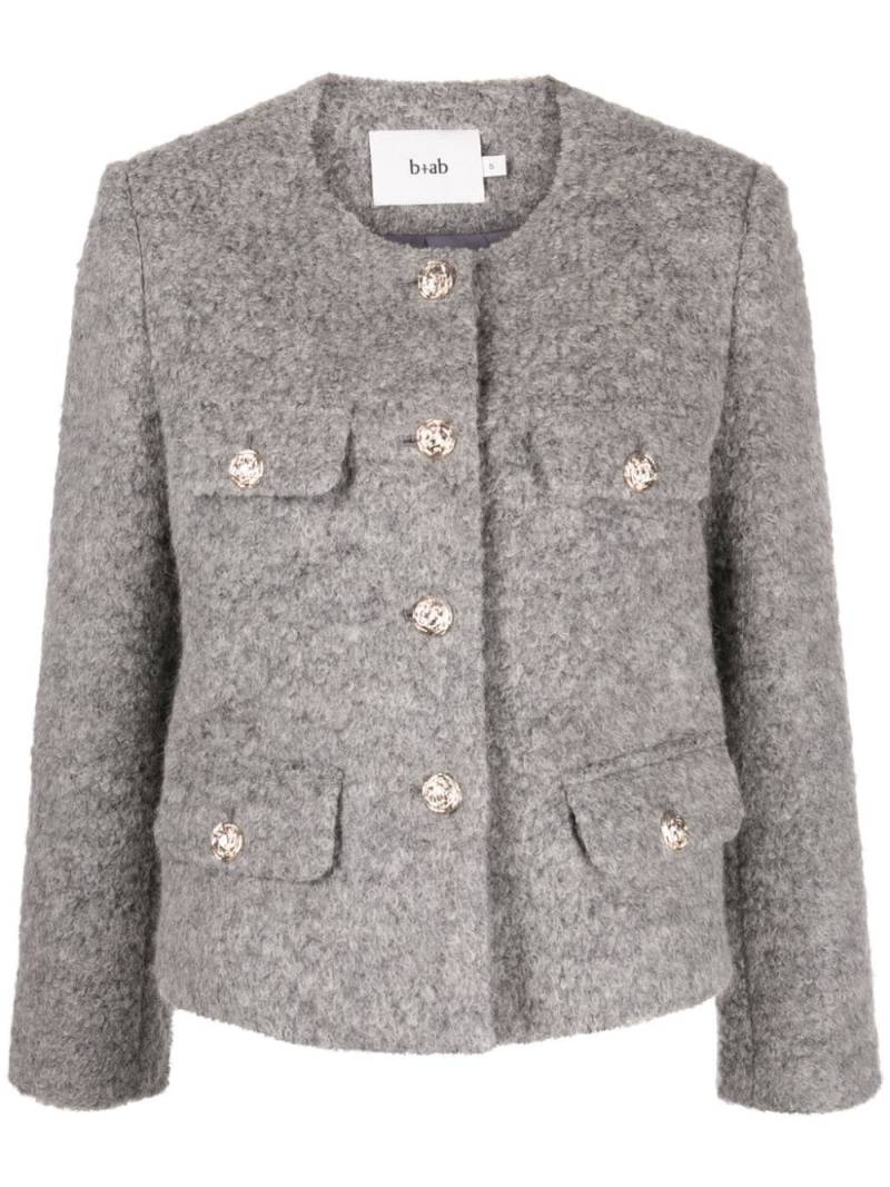 b+ab bouclé-design mélange cardigan - Grey von b+ab