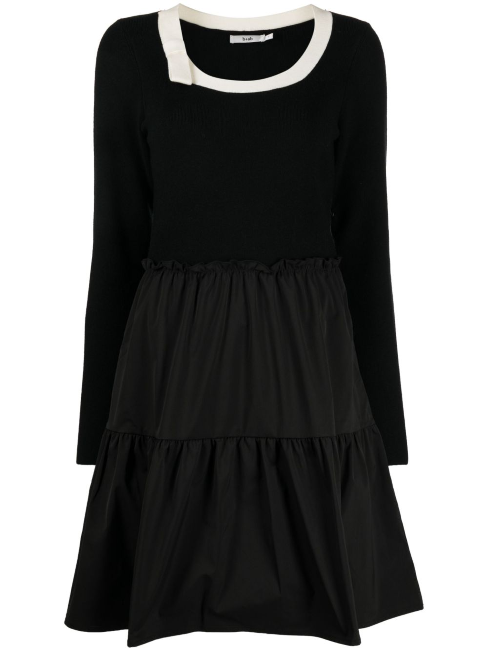 b+ab bow-detail tiered minidress - Black von b+ab