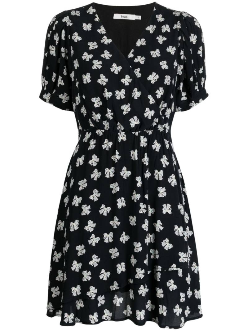 b+ab bow-print wrap-design dress - Black von b+ab