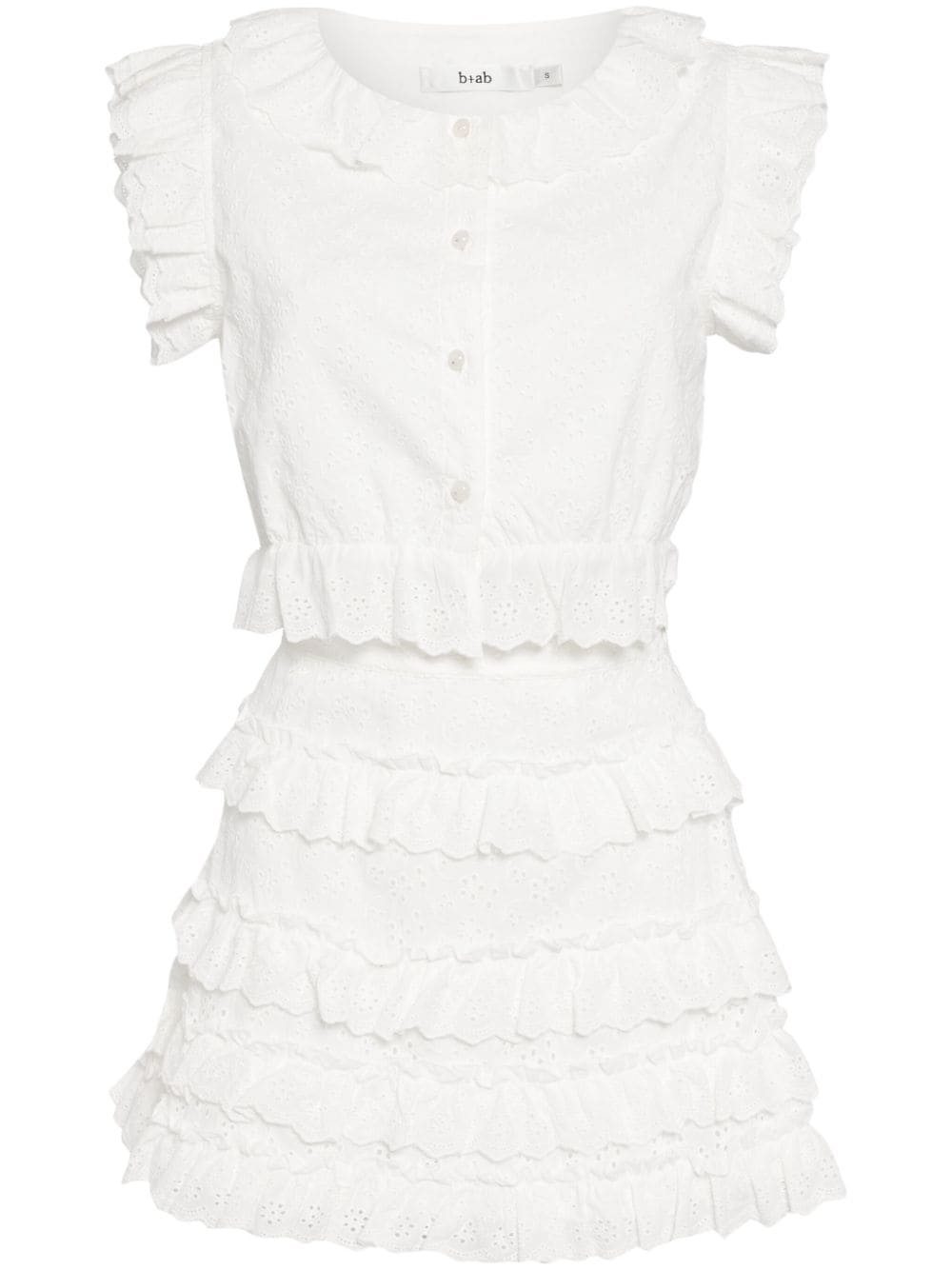 b+ab broderie-anglaise cotton miniskirt set - White von b+ab