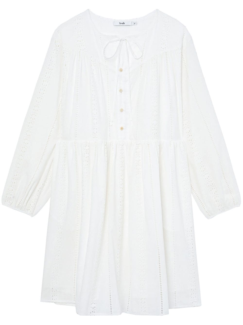 b+ab broderie anglaise long-sleeved shift dress - White von b+ab