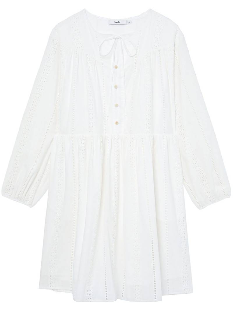 b+ab broderie anglaise long-sleeved shift dress - White von b+ab