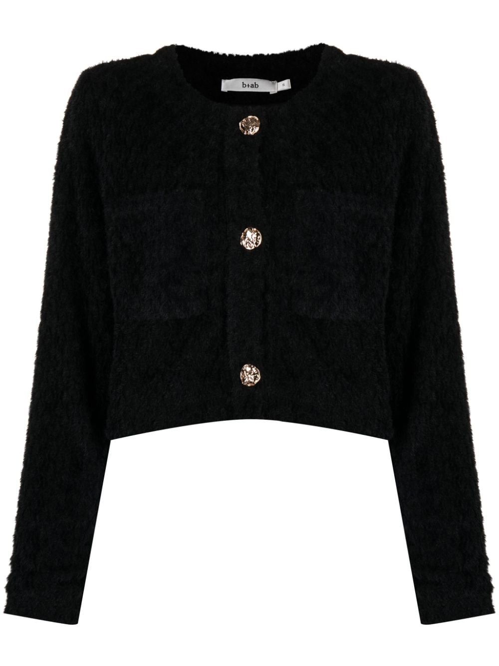 b+ab brushed-effect bouclé cardigan - Black von b+ab