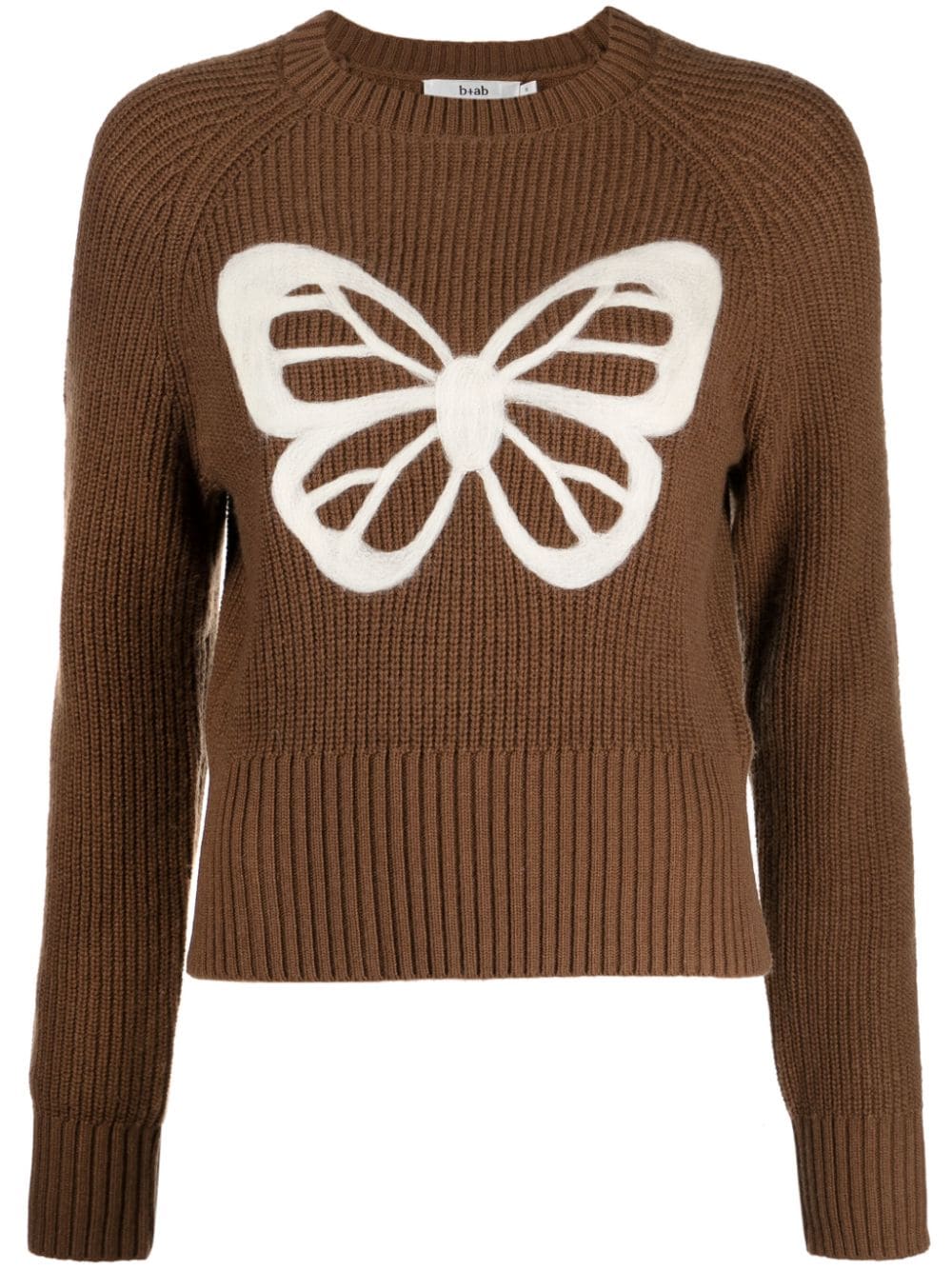 b+ab butterfly-motif crew-neck jumper - Brown von b+ab