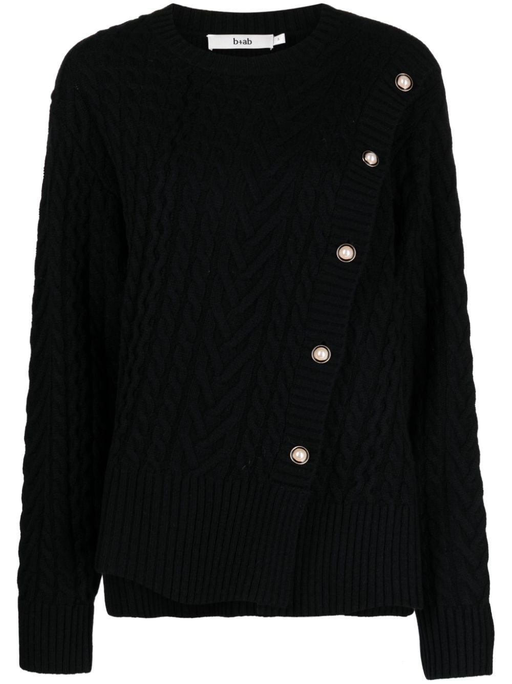 b+ab buttoned cable-knit jumper - Black von b+ab