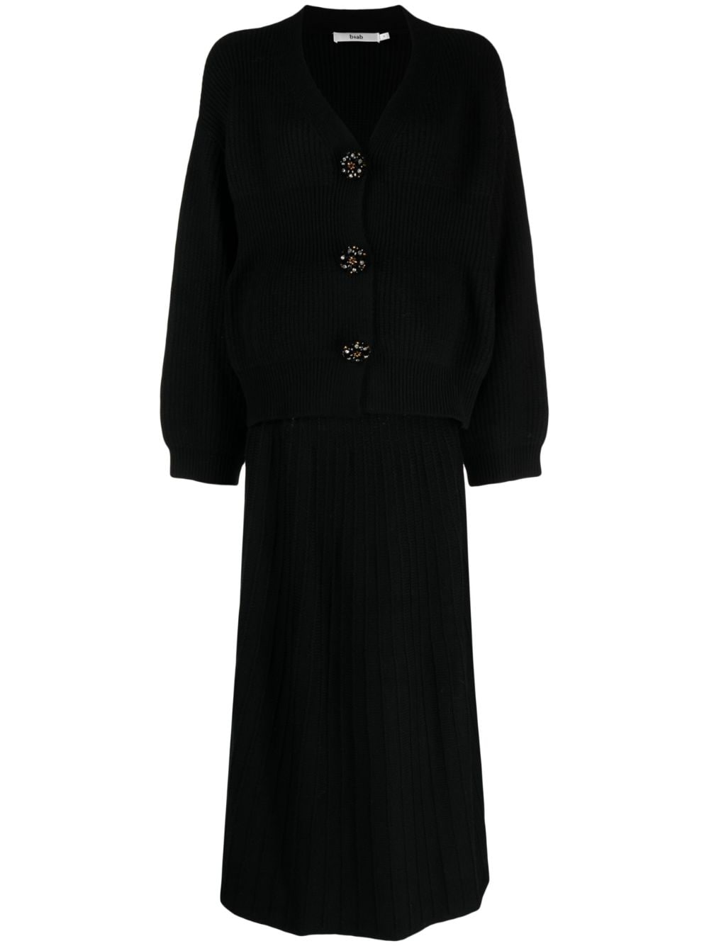 b+ab buttoned flared skirt suit - Black von b+ab