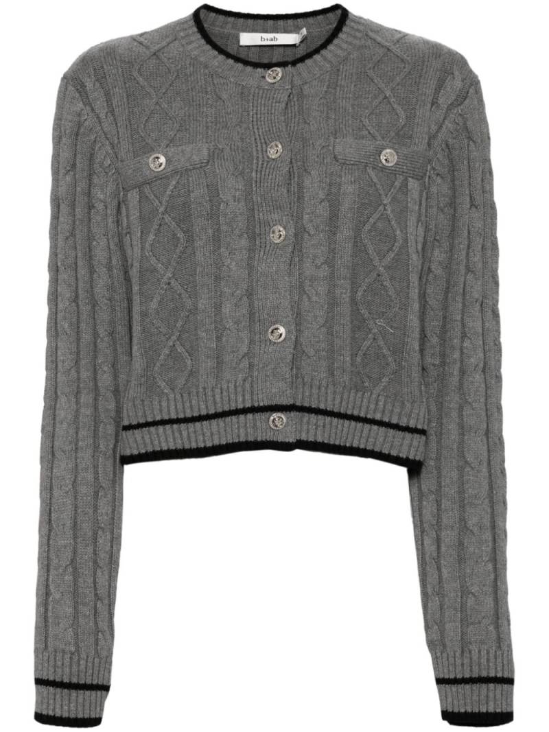 b+ab cable-knitted cotton-blend cardigan - Grey von b+ab