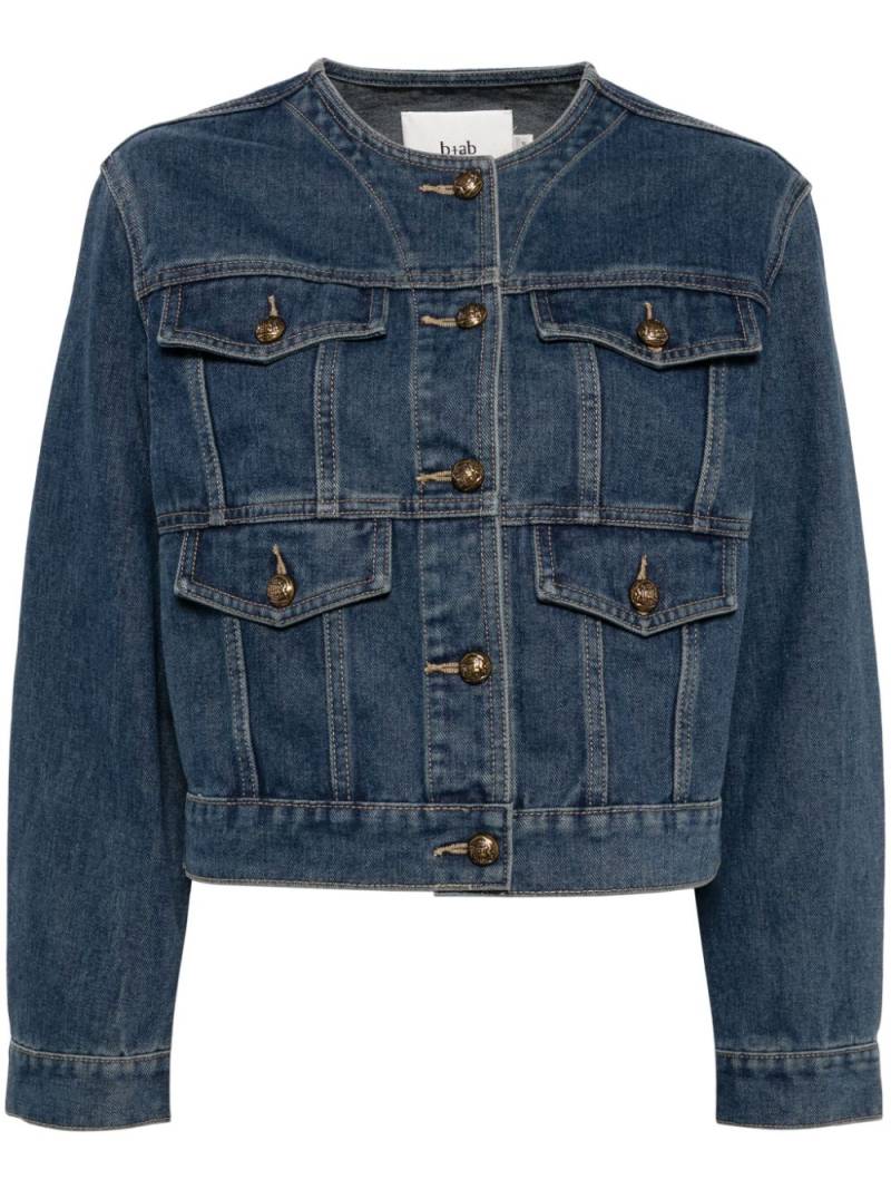 b+ab collarless denim jacket - Blue von b+ab