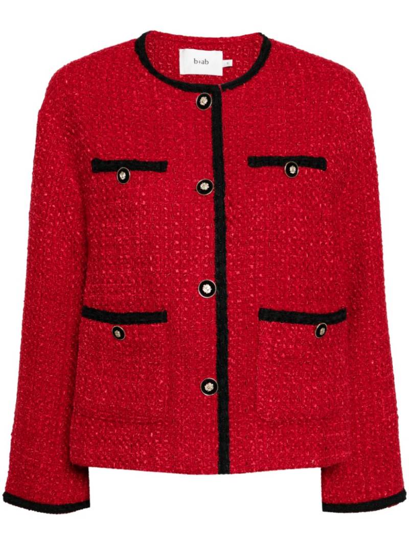 b+ab contrast-trim tweed jacket - Red von b+ab