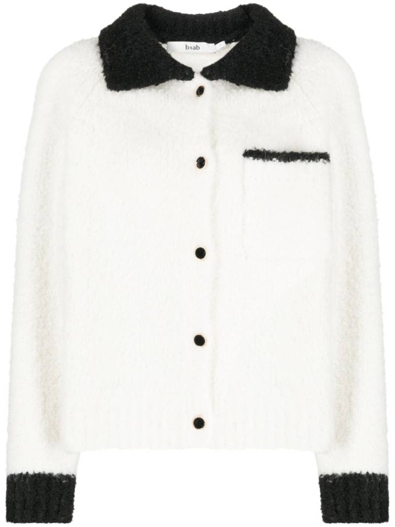 b+ab contrasting-collar button-up cardigan - White von b+ab