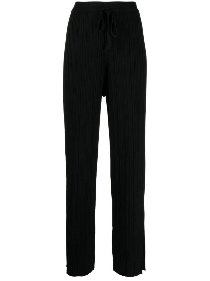 b+ab crepe-texture high-waisted trousers - Black von b+ab