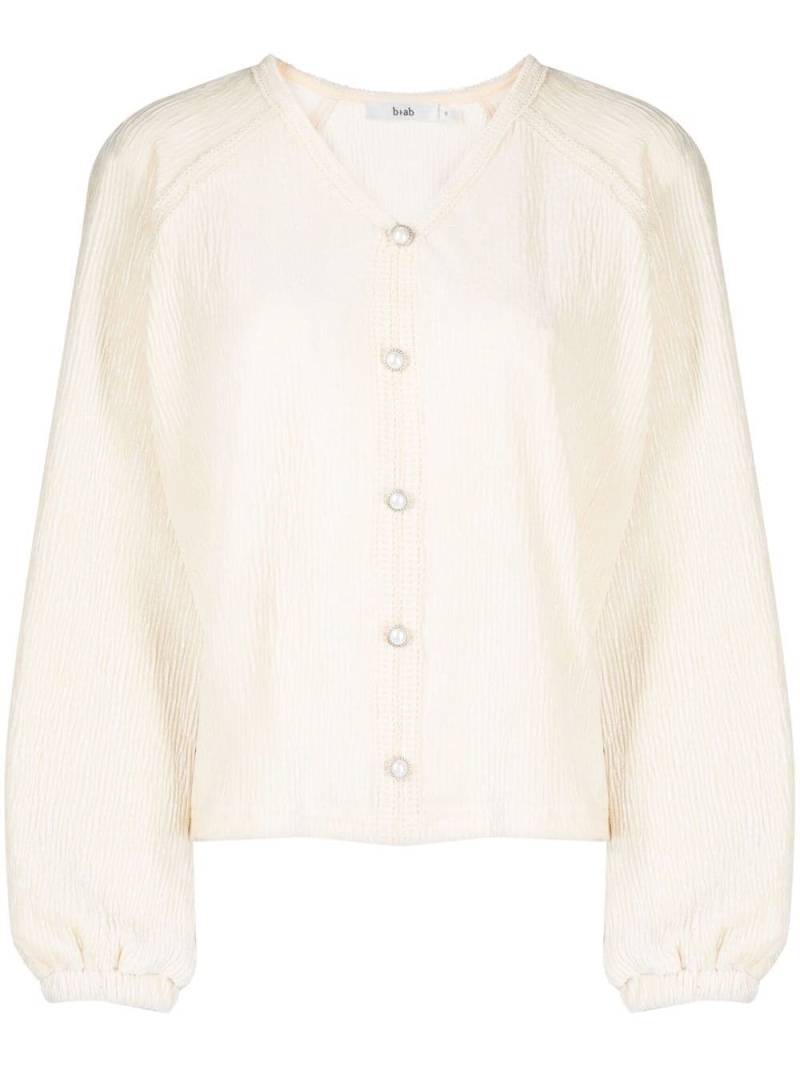 b+ab crinkled button-down cardigan - Neutrals von b+ab