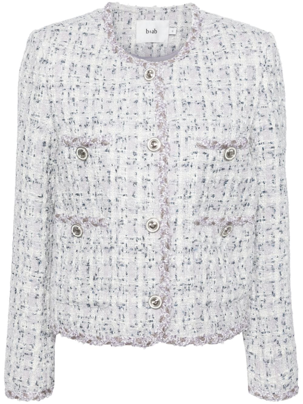 b+ab cropped tweed jacket - Purple von b+ab