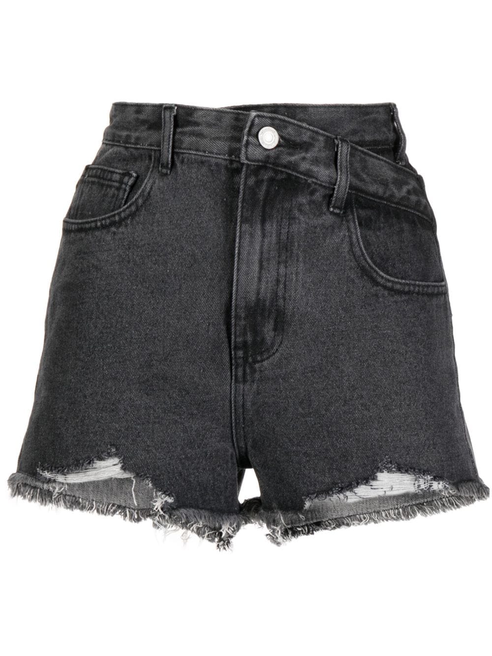 b+ab distressed-effect high-rise denim shorts - Grey von b+ab