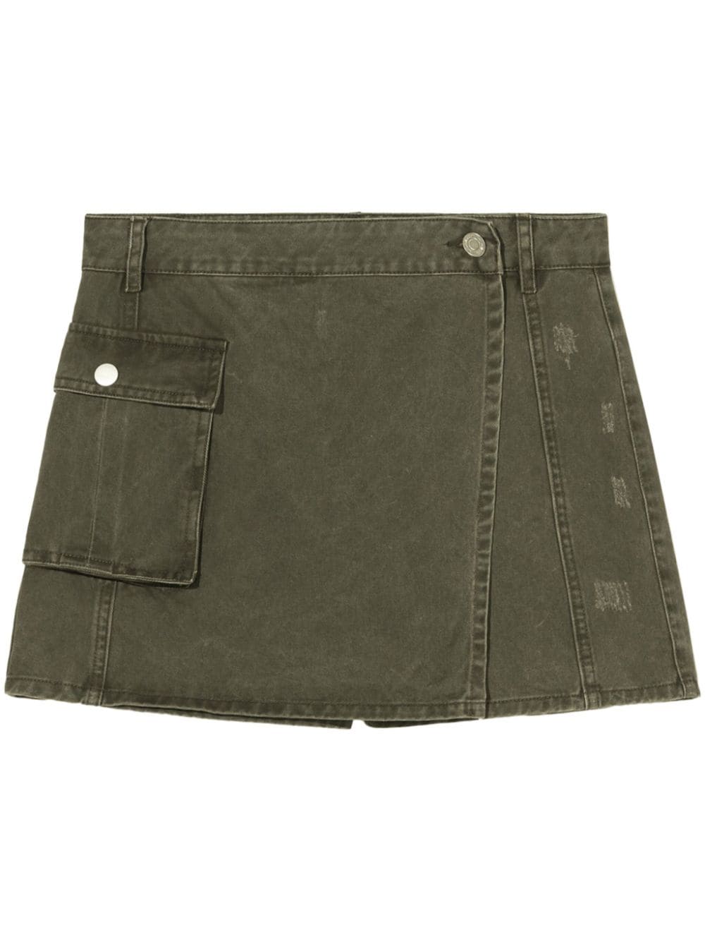 b+ab distressed-effect panelled shorts - Green von b+ab