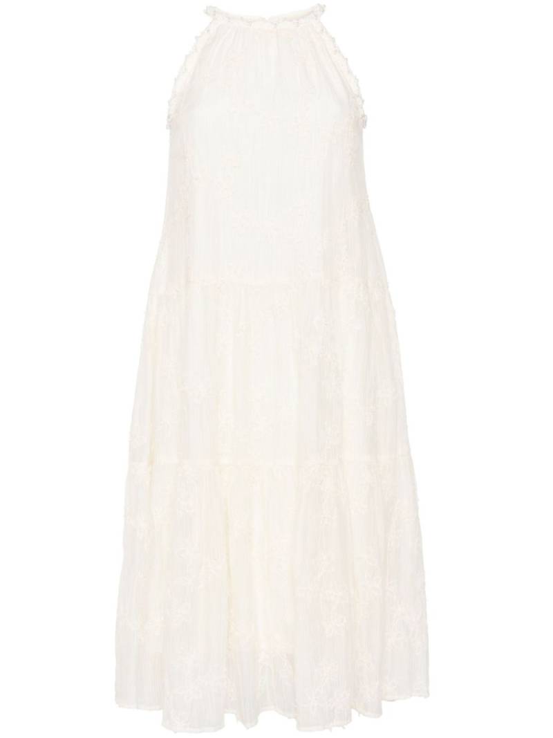 b+ab embroidered-design midi dress - White von b+ab