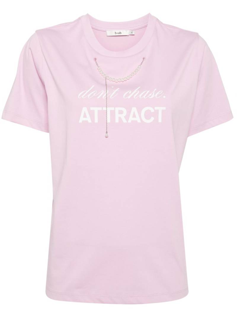 b+ab faux-pearl 3D-detail T-shirt - Pink von b+ab