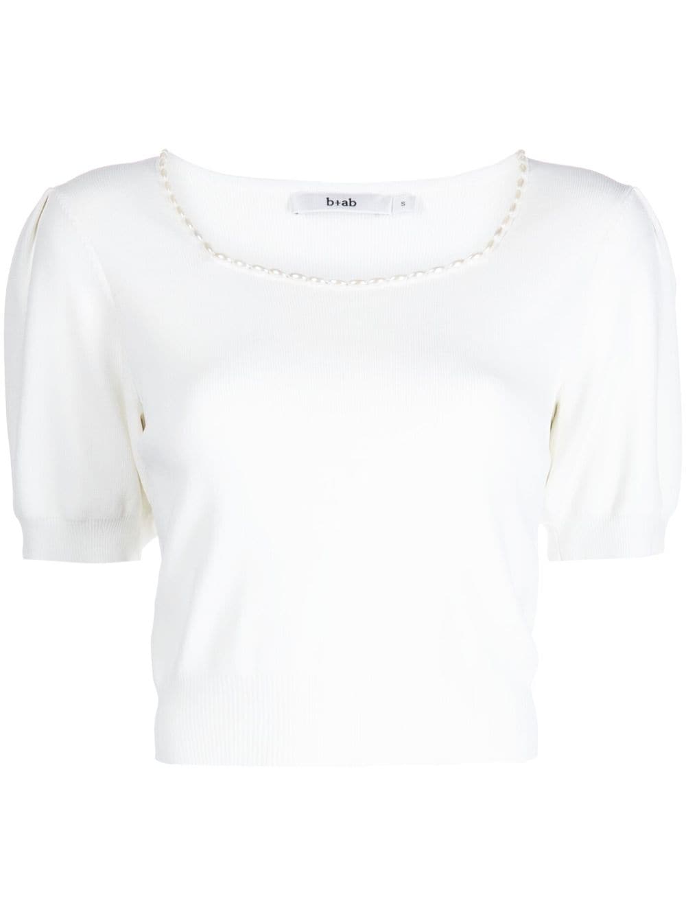 b+ab faux pearl-embellished knitted top - White von b+ab