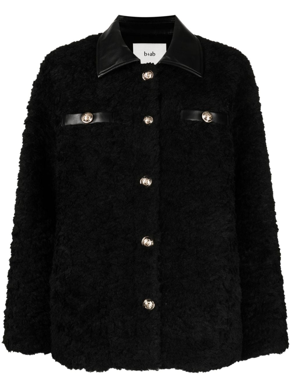 b+ab faux shearling shirt jacket - Black von b+ab