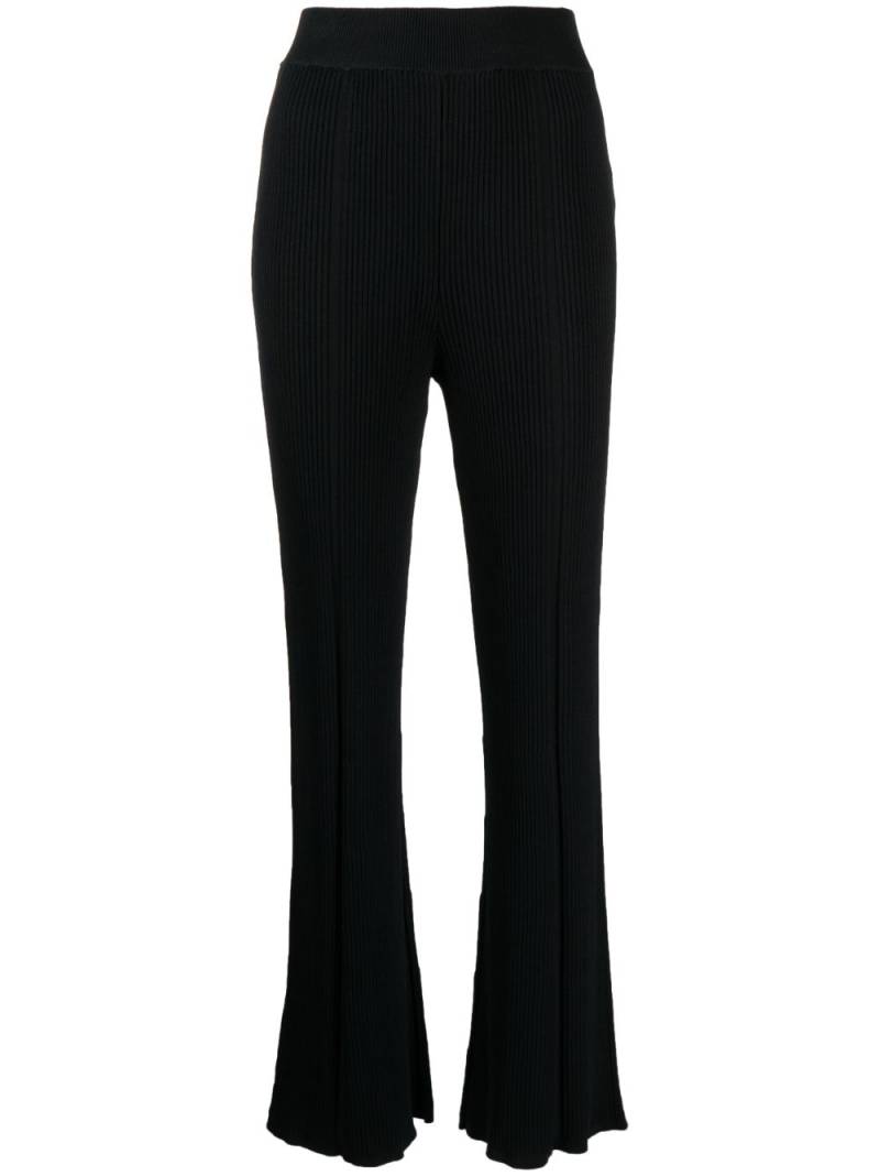 b+ab flared ribbed-knit trousers - Black von b+ab