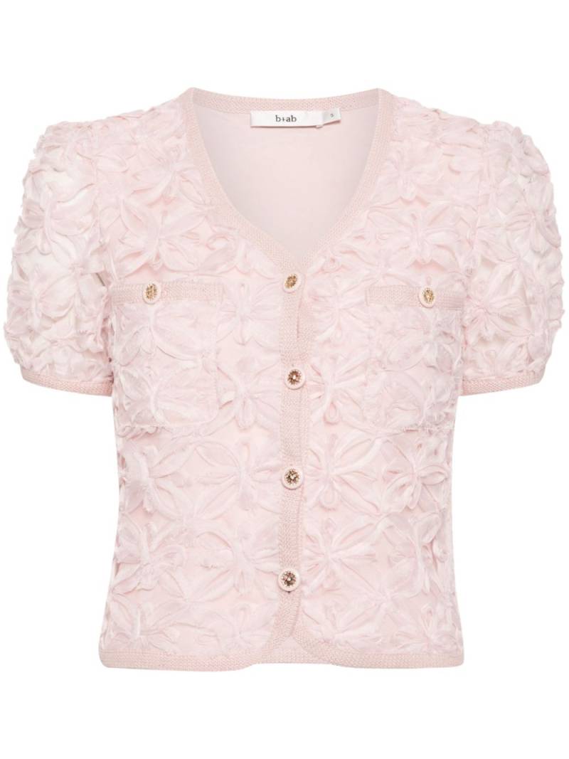 b+ab floral-applqué short-sleeve jacket - Pink von b+ab