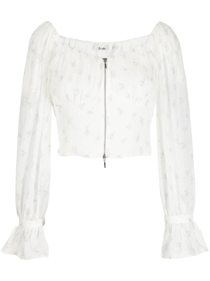 b+ab floral-embroidery zipped blouse - White von b+ab