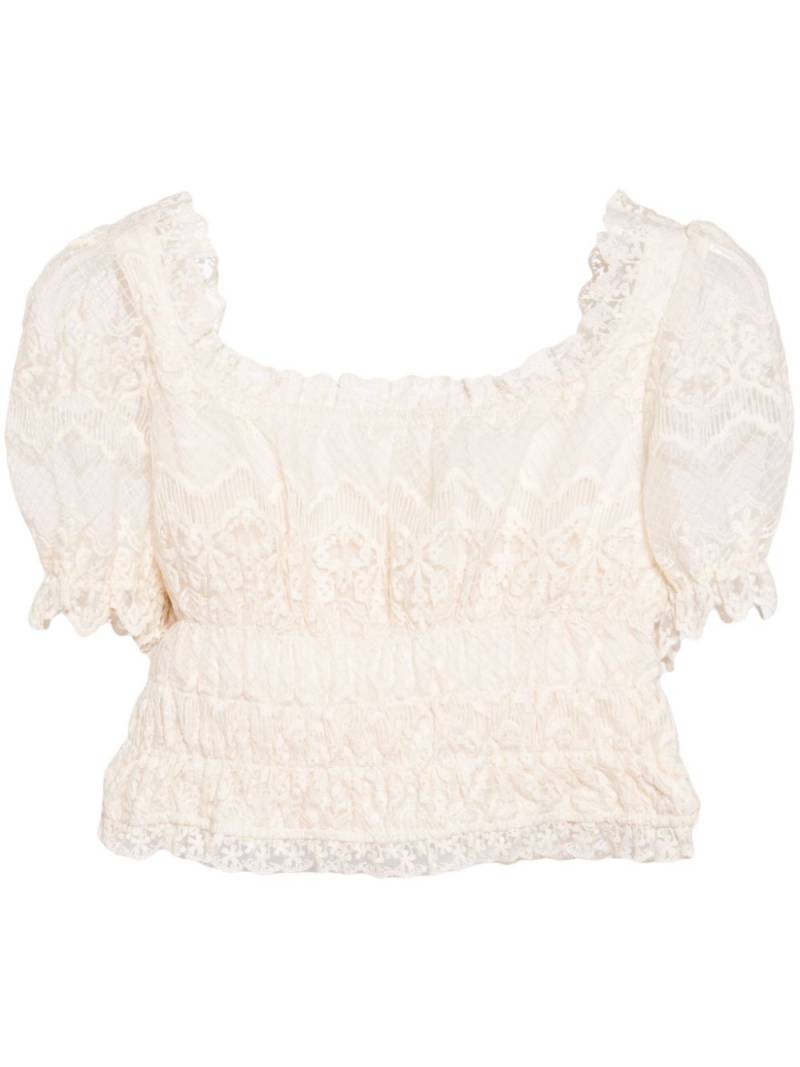 b+ab floral-lace cropped top - White von b+ab