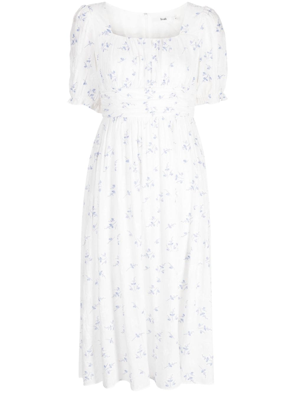 b+ab floral-print ruched midi dress - White von b+ab