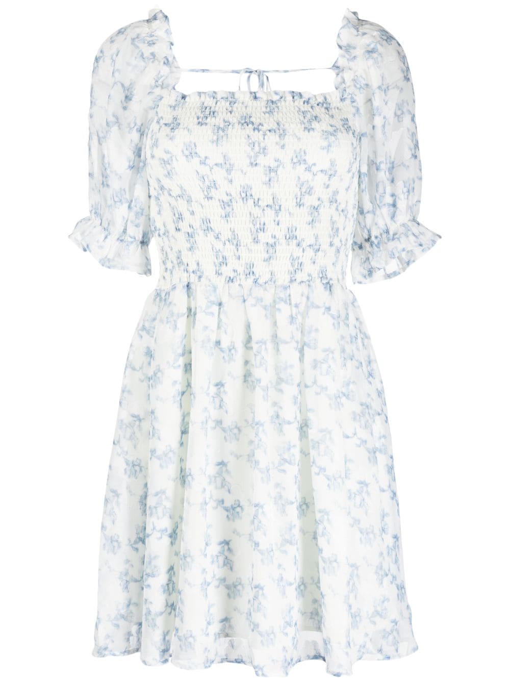 b+ab floral-print shirred minidress - Blue von b+ab