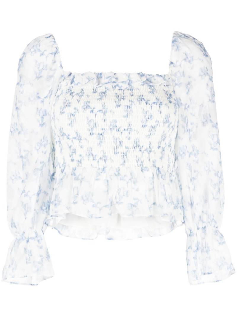 b+ab floral-print textured blouse - White von b+ab