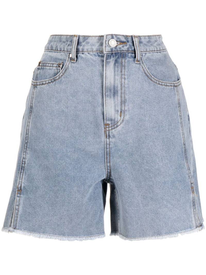 b+ab frayed mid-rise denim shorts - Blue von b+ab