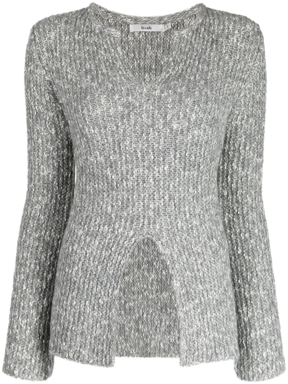 b+ab front-slit mélange jumper - Grey von b+ab