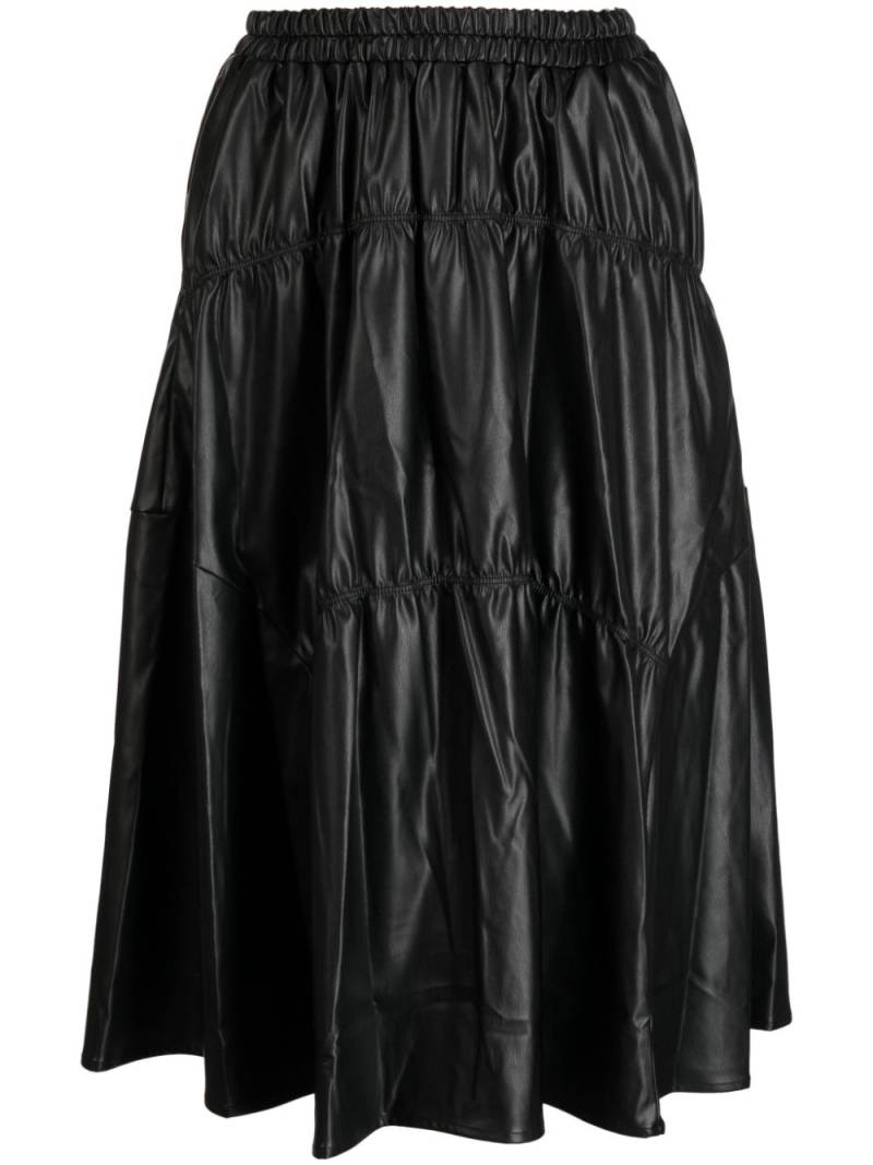 b+ab gathered A-line midi skirt - Black von b+ab