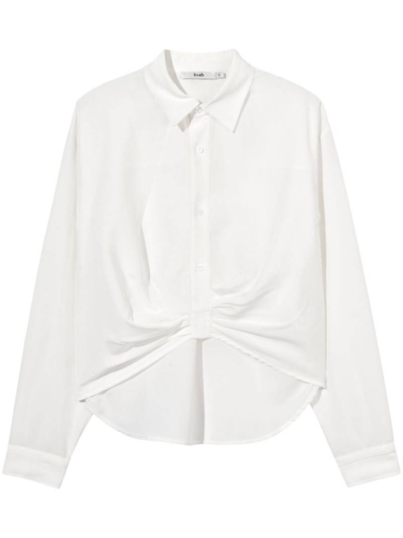 b+ab gathered-detail long-sleeve shirt - White von b+ab