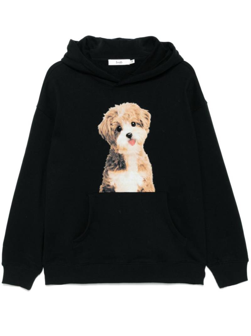 b+ab graphic-print hoodie - Black von b+ab