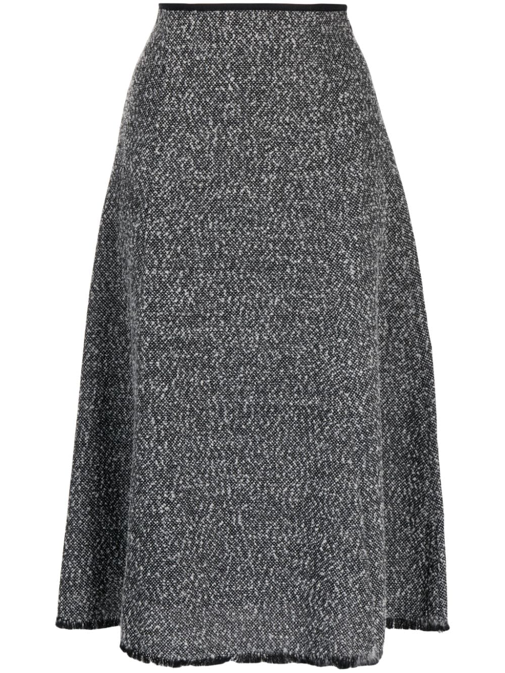 b+ab high-waist bouclé midi skirt - Black von b+ab