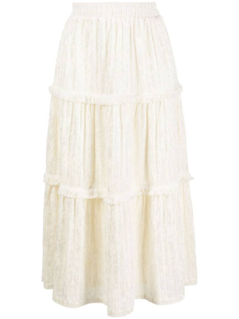 b+ab high-waist tiered midi skirt - Neutrals von b+ab