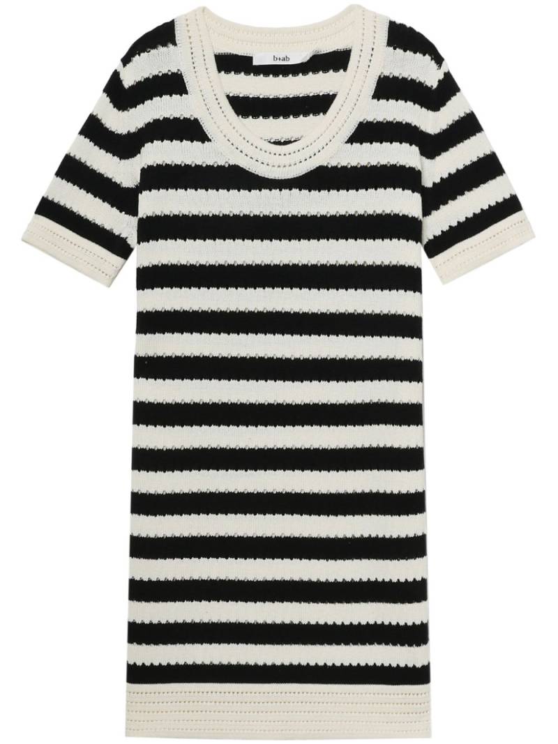 b+ab horizontal stripe knitted short-sleeved dress - Black von b+ab