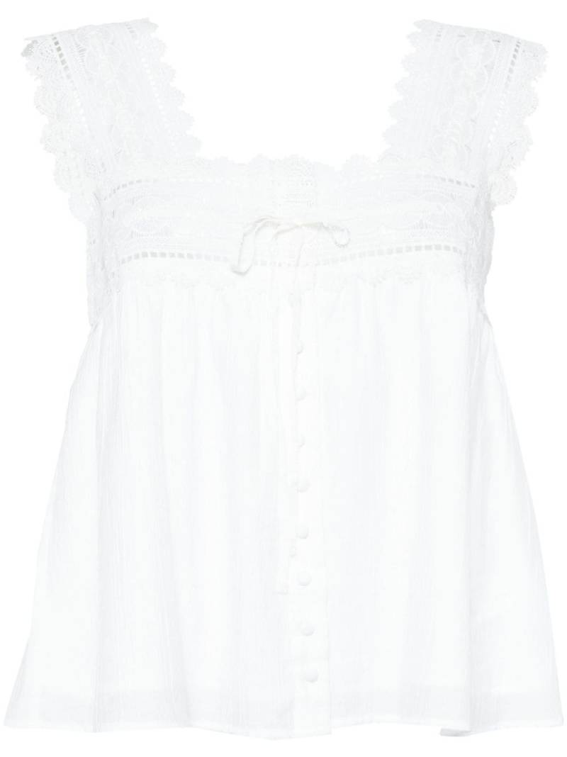 b+ab lace-detail sleeveless top - White von b+ab